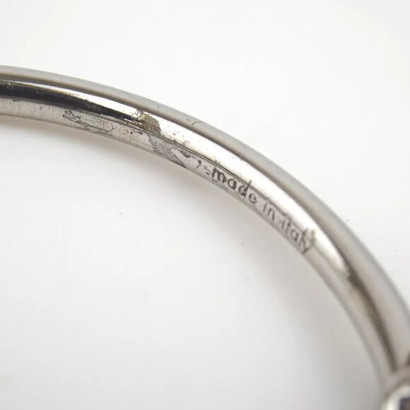 Authentic ALEXANDER McQUEEN Skull motif bangle bracelet metal/Rhinestone [Used] - Picture 9 of 10